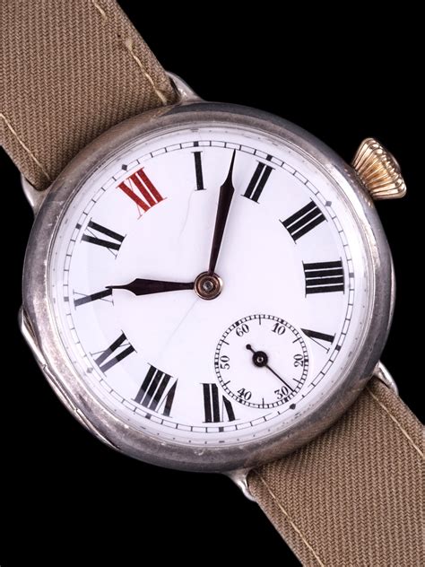 1918 rolex covered|1918 Rolex Sterling Silver Officer Trench Watch.